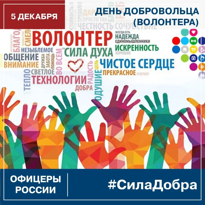 Картинки и открытки с Днем добровольца (волонтера). Красивые открытки с Днём добровольца (волонтера) в России