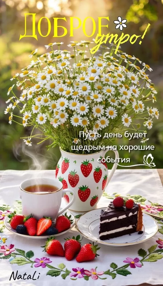 Картинки "Доброе утро" с цветами. Позитивные картинки "Доброе утро" с цветами