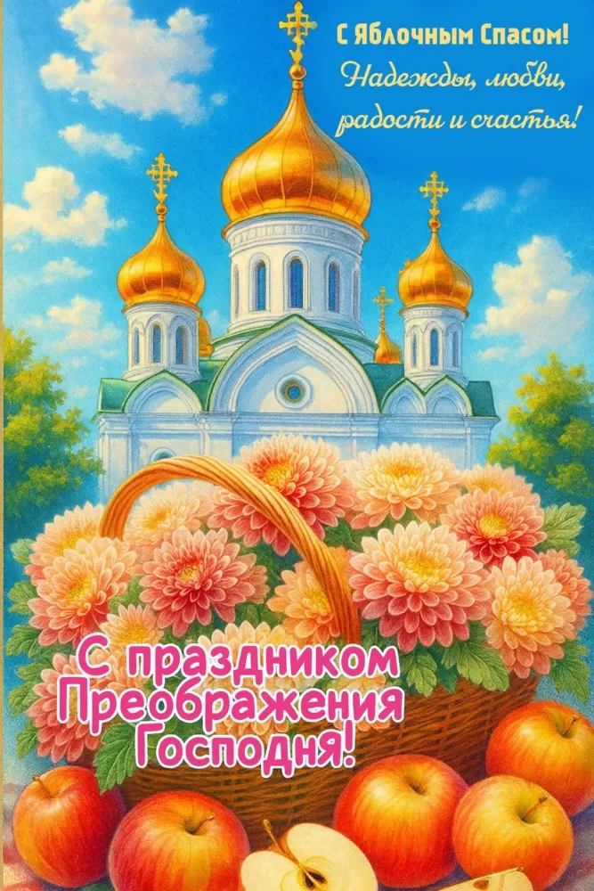 Яблочный Спас - картинки и открытки с поздравлениями. Картинки с Яблочным Спасом и Преображением Господним