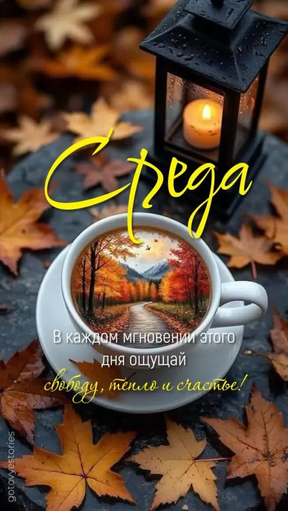 Красивые картинки Доброе утро среды. Осенние картинки Доброе утро среды