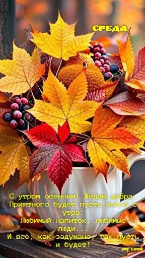 Красивые картинки Доброе утро среды. Осенние картинки Доброе утро среды