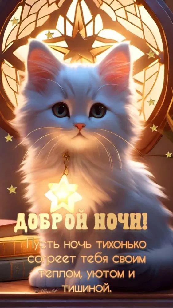 Красивые зимние картинки Доброй ночи. Доброй ночи - зимние картинки с котиками