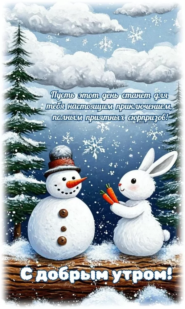 Зимние картинки Доброе утро (50+ штук). Зимние картинки Доброе утро (со снеговиками)