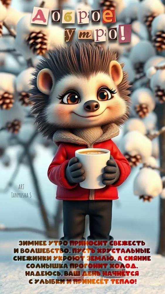 Зимние картинки Доброе утро (50+ штук). Доброе утро - картинки зимние, позитивные