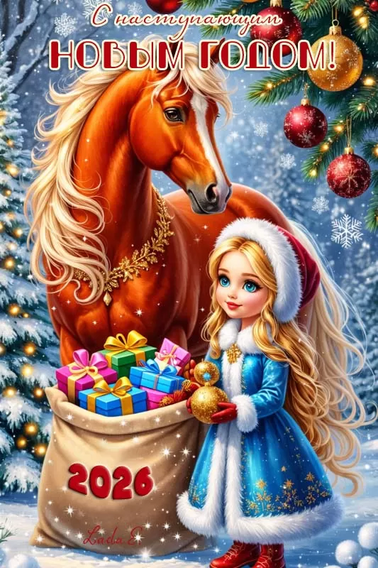 Картинки с Наступающим Новым годом 2026 — красивые открытки и поздравления