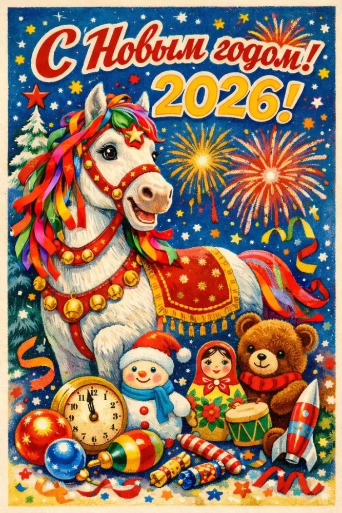 Картинки с Новым годом 2026 — скачать бесплатные открытки. Прикольные новогодние картинки