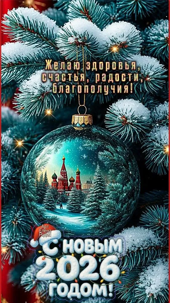 Картинки с Новым годом 2026 — скачать бесплатные открытки. Красивые открытки на Новый год 2026&nbsp;