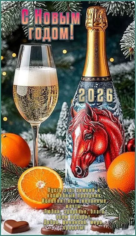 Картинки с Новым годом 2026 — скачать бесплатные открытки. Красивые открытки на Новый год 2026&nbsp;