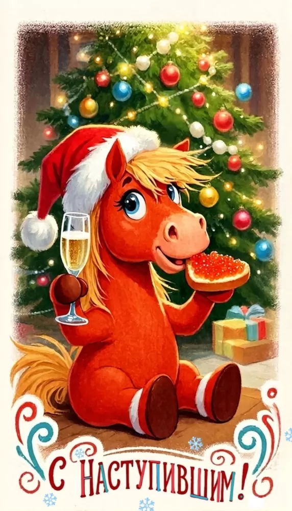 Картинки с Новым годом 2026 — скачать бесплатные открытки. Прикольные новогодние картинки