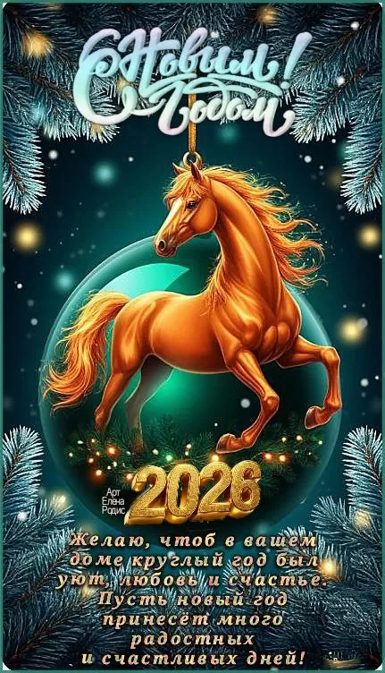 Картинки с Новым годом 2026 — скачать бесплатные открытки. Красивые открытки на Новый год 2026&nbsp;