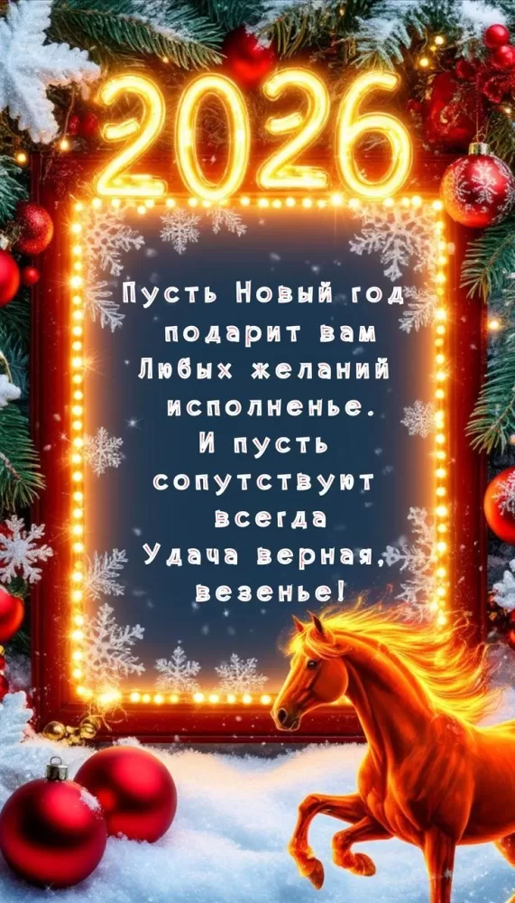 Картинки с Новым годом 2026 — скачать бесплатные открытки. Новый год 2026 - открытки с поздравлениями