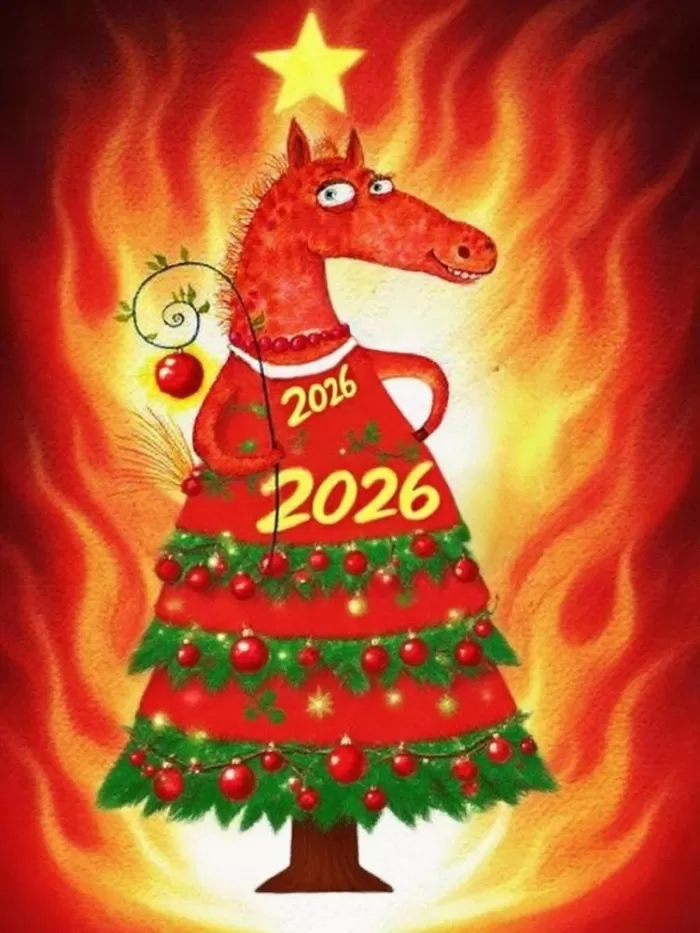 Картинки с Новым годом 2026 — скачать бесплатные открытки. Прикольные новогодние картинки