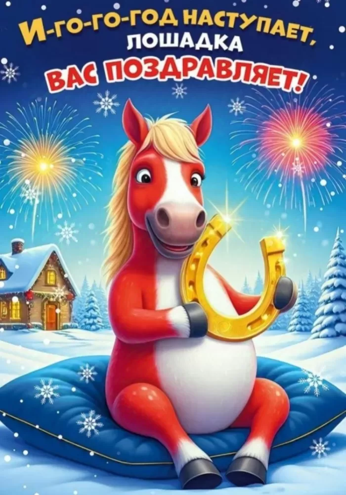 Картинки с Новым годом 2026 — скачать бесплатные открытки. Прикольные новогодние картинки
