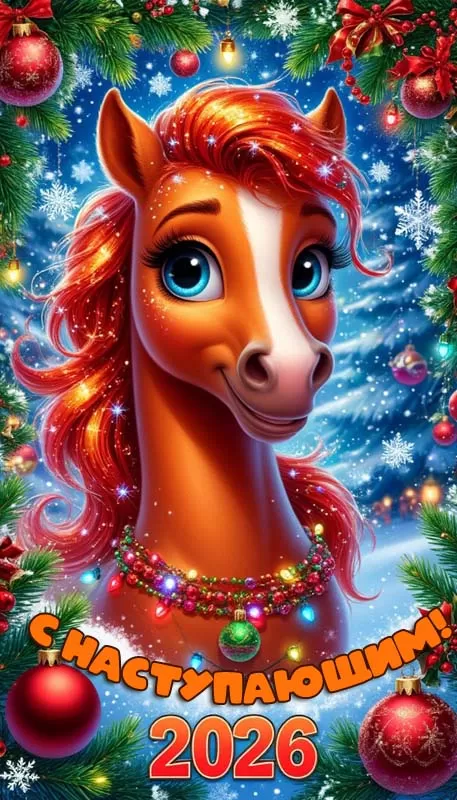 Картинки с Наступающим Новым годом 2026 — красивые открытки и поздравления. Прикольные и веселые открытки с наступающим&nbsp;