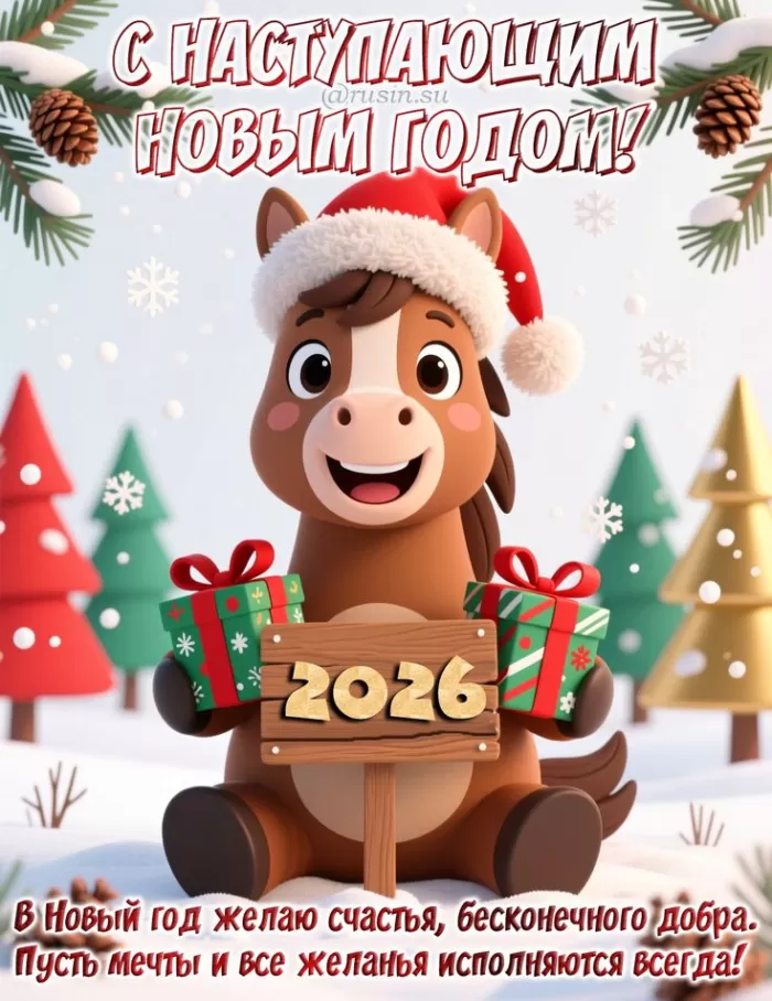 Картинки с Наступающим Новым годом 2026 — красивые открытки и поздравления. Прикольные и веселые открытки с наступающим&nbsp;