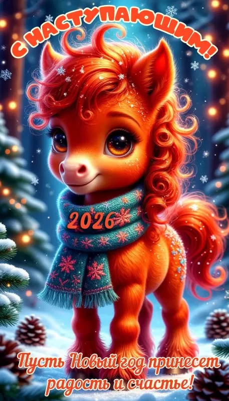 Картинки с Наступающим Новым годом 2026 — красивые открытки и поздравления. Прикольные и веселые открытки с наступающим&nbsp;