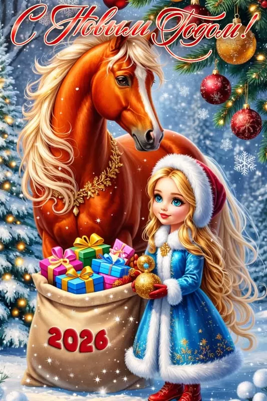 Картинки с Новым годом 2026 — скачать бесплатные открытки. Красивые открытки на Новый год 2026&nbsp;
