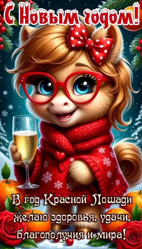Картинки с Новым годом 2026 — скачать бесплатные открытки. Прикольные новогодние картинки