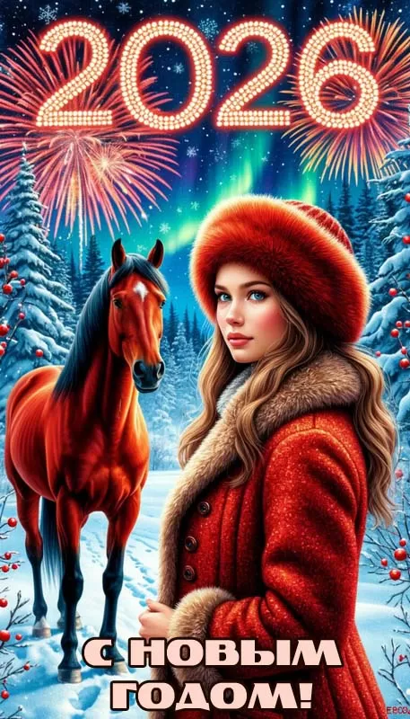 Картинки с Новым годом 2026 — скачать бесплатные открытки. Красивые открытки на Новый год 2026&nbsp;