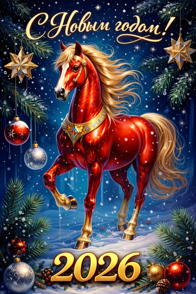 Картинки с Новым годом 2026 — скачать бесплатные открытки. Красивые открытки на Новый год 2026&nbsp;
