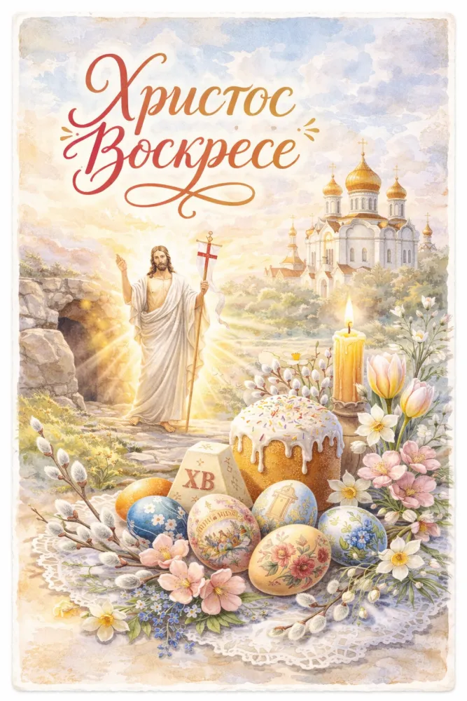 Красивые и светлые открытки на Пасху Христовую